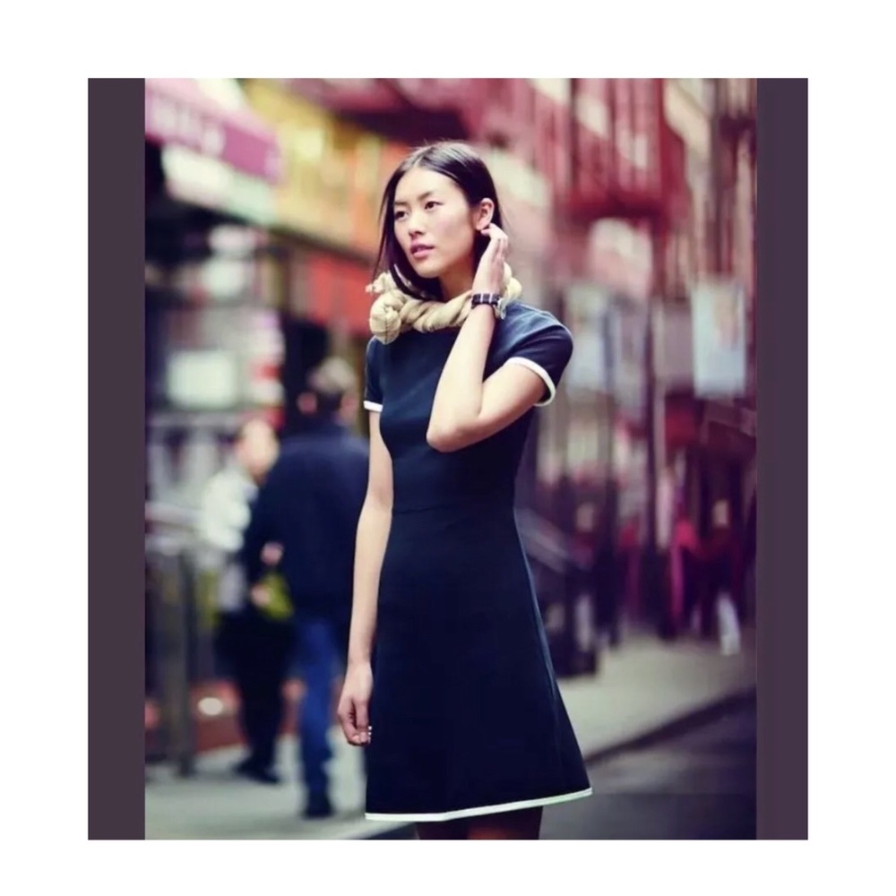 🎉SOLD🎉J. Crew Tipped Gamine Ponte Knit Dress - Picture 2 of 4